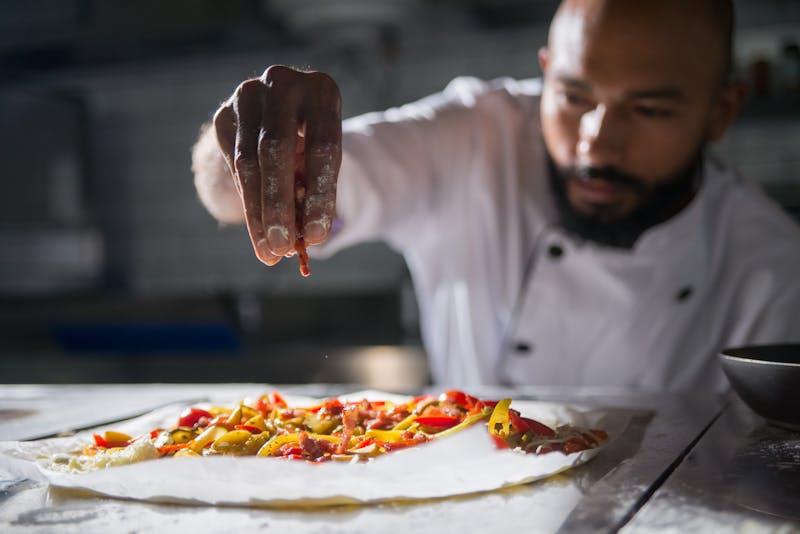 Papa Ginos restaurant kitchen with fresh ingredients