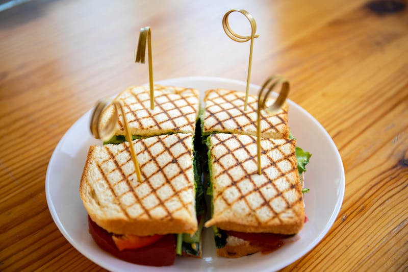 grilled chicken club sandwich fresh and delicious
