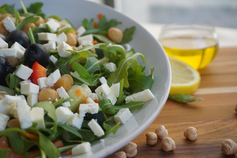 mediterranean salad with feta cheese and olives