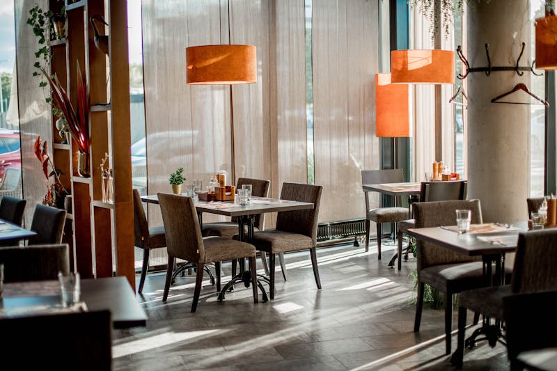 Inside Papa Ginos restaurant with warm atmosphere